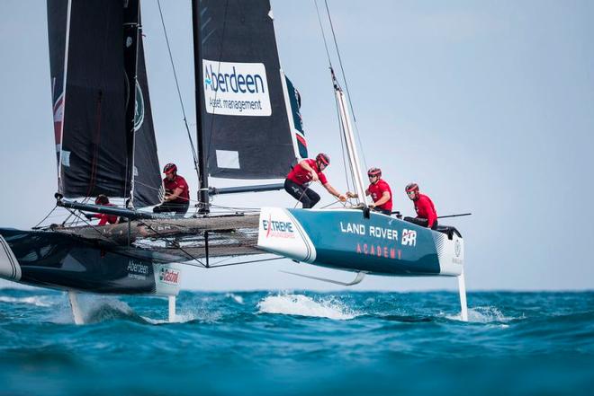Act 4, Extreme Sailing Series Barcelona - Day 2 - Land Rover’s commitment to the Series extends to its sponsorship of two of the Series’ full-season entries, Land Rover BAR Academy and Red Bull Sailing Team. &copy; Lloyd Images http://lloydimagesgallery.photoshelter.com/